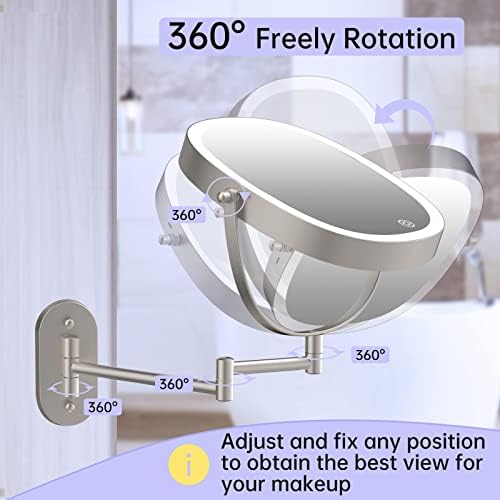 FUNTOUCH Double-Sided Wall-Mounted Makeup Mirror
