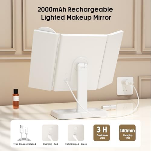Compact Rechargeable Makeup Mirror