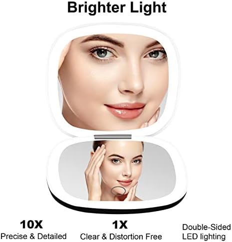 Deweisn Compact Mirror - Travel Makeup Mirror with Double Sided Magnifying