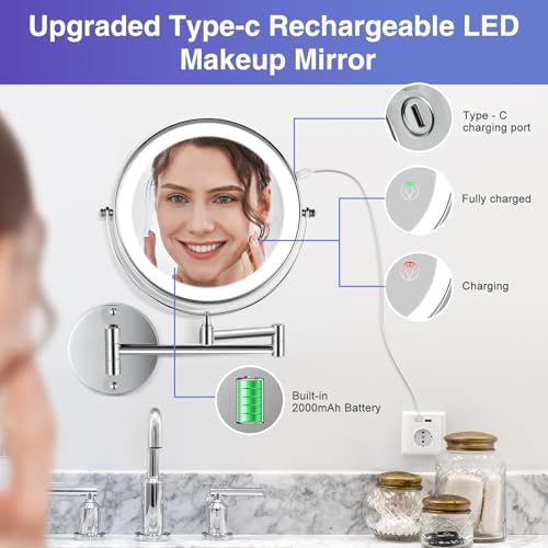 Wall-Mounted Makeup Mirror