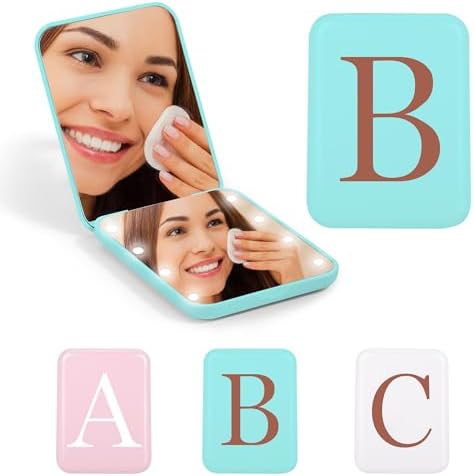 STINI Compact Blue Makeup Mirror with Light - Bridewealth Gifting
