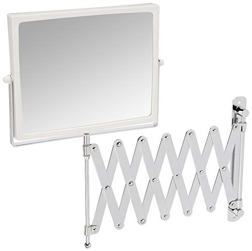 JERDON Two-Sided Swivel Wall Mount Vanity Mirror 5X Magnification 30 Extension
