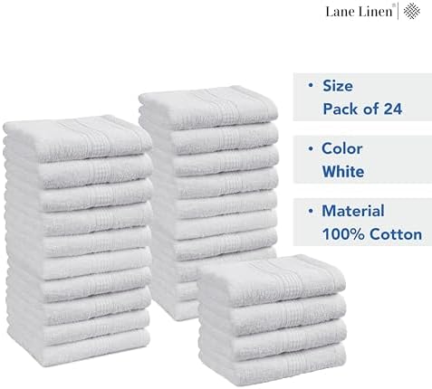 Warm Gifting Sets - LANE LINEN White Washcloths 24 Pack