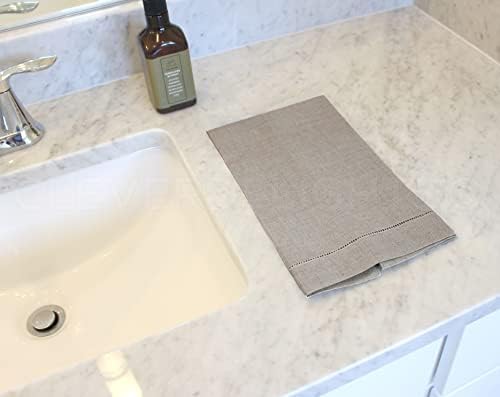 CleverDelights Stone Hemstitch Hand Towels - 6 Pack