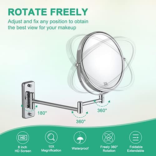 Decluttr 8-Inch Wall-Mounted Makeup Mirror
