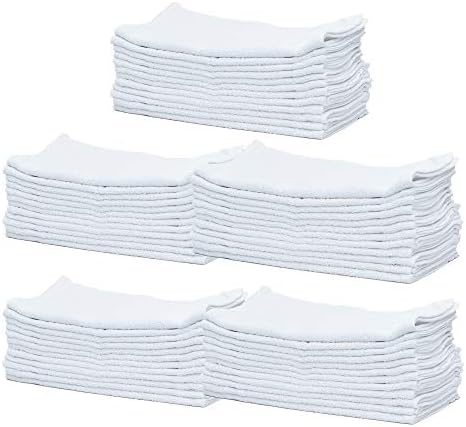 60-Pack White 100 Cotton Towel Washcloths - Durable Lightweight