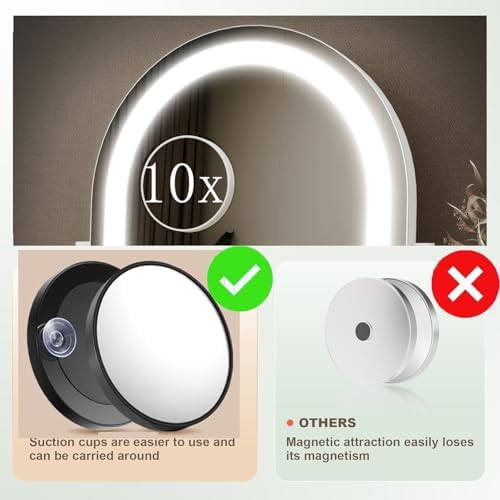 Curved Lighted Makeup Mirror with 360 Rotation