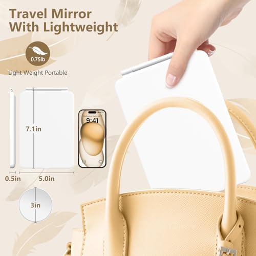 Miroposs Rechargeable LED Travel Makeup Mirror