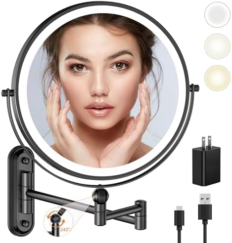Stylish 9 Makeup Mirror with Rechargeable Battery and Adjustable Design