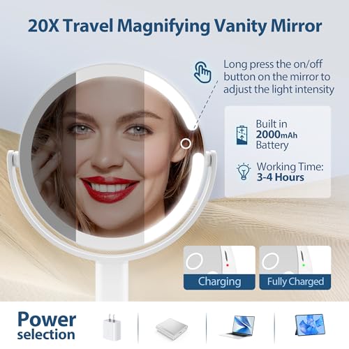 Double-Sided Makeup Mirror 20X with 8IN Size