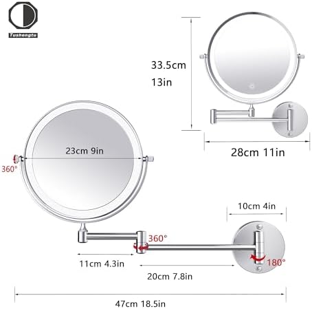 9 inch Large Rechargeable Lighted Makeup Vanity Mirror
