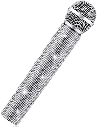 Bling fake sparkly microphone for cosplay and parties