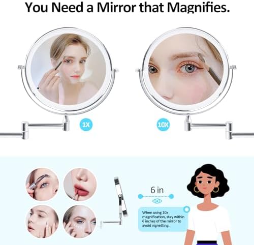 SEAE Miko 8-inch Wall-Mounted Makeup Mirror