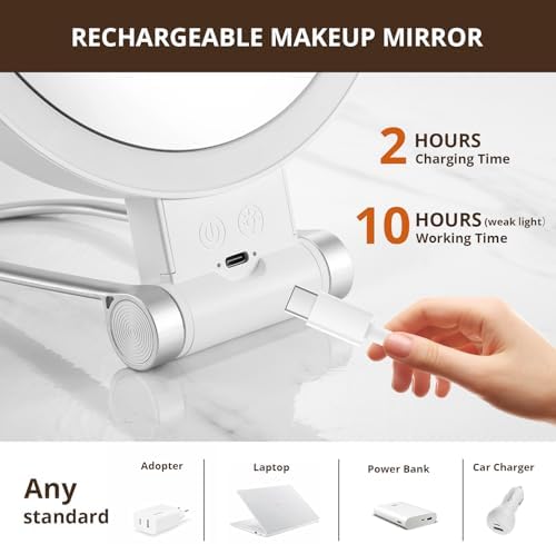 20X Magnifying Mirror with Light for Makeup Travel