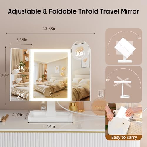Compact Rechargeable Makeup Mirror