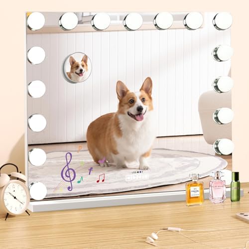Stylish Vanity Mirror with Bluetooth Music LED Lights