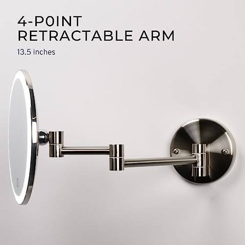 Cordless LED Rechargeable Wall Mirror with Extension Arm