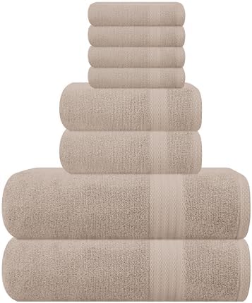 GLAMBURG Ultra Soft 8-Piece Towel Set