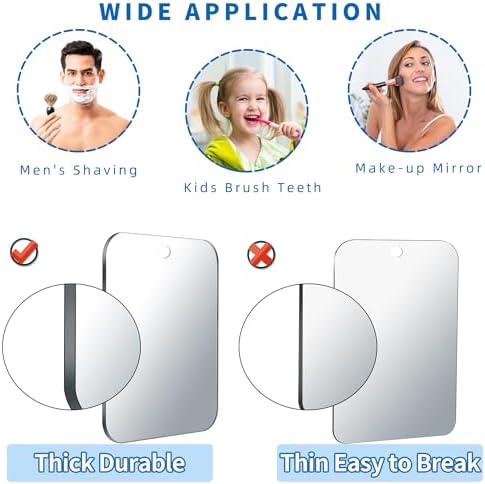 Plexiglass Anti-Fog Mirror for Shower Travel