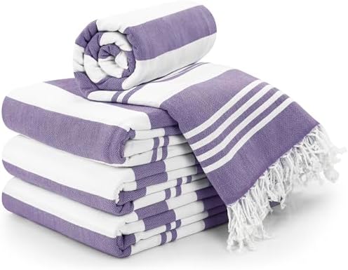 Utopia 4-Pack Cotton Beach Towels - Quick Dry Portable for Travel