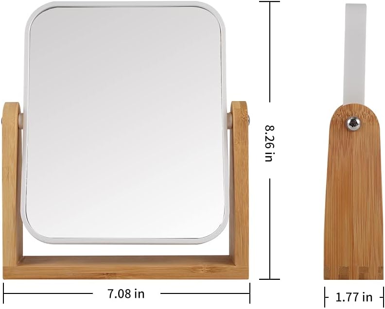 Makeup Mirror with Bamboo Stand