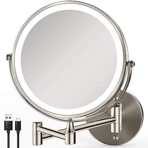 Rechargeable LED Wall-Mounted Makeup Mirror
