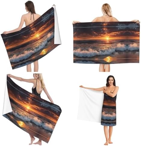 Sunset Harmonys Beachy Microfiber Bath Towel 52x32in