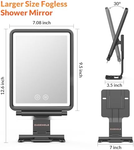 Heated Shaved Mirror for Shower - Anti-Fog