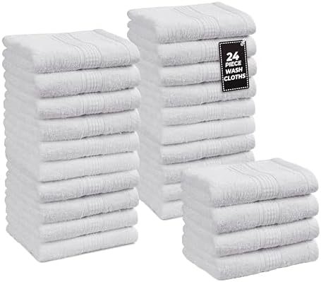 Warm Gifting Sets - LANE LINEN White Washcloths 24 Pack
