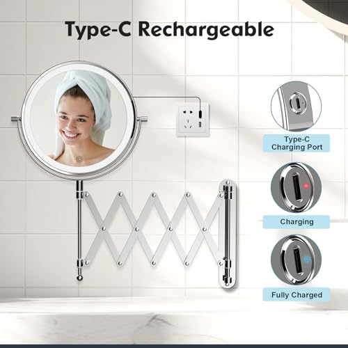 FASCINATE Double Sided Wall-Mounted Makeup Mirror