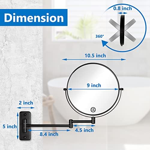 decluttr 9 wall mirror with magnifier