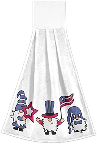 Patriotic 4th of July American Gnomes Kitchen Hand Towels Set of 2