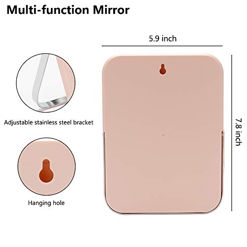 8-Inch Portable Folding Table Vanity Mirror Pink