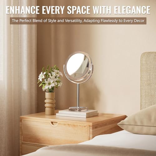 Double-Sided 20X Magnifying Makeup Mirror with 360 Rotation