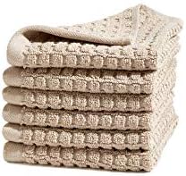 DKNY Quick-Dry 100 Cotton 6-Pack Washcloth Set 12x12 Linen