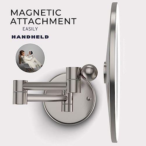 Cordless LED Rechargeable Wall Mirror with Extension Arm