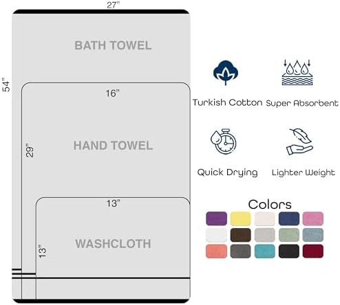 Hawmam Linen Luxury 6-Piece Bath Towel Set