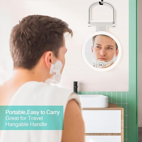 Elegant Dual-Sided Magnifying Mirror with Light for Makeup Travel