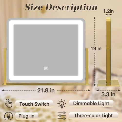 ROLOVE Gold Vanity Mirror