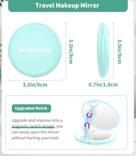 Wobsion LED Travel Makeup Mirror - 10x Magnification
