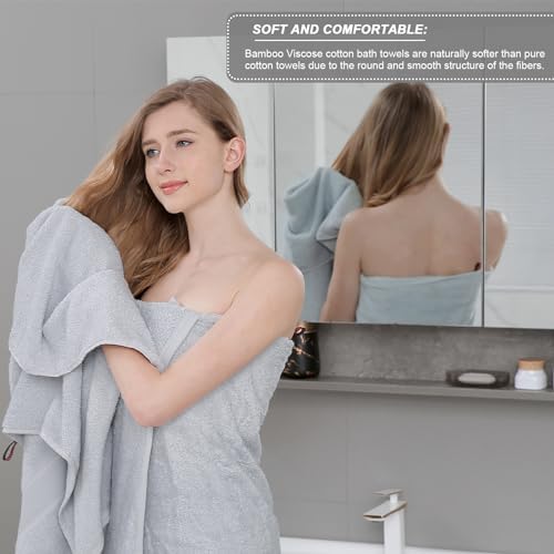 Aibaser Ultra Absorbent Bath Towels 27x54 inch for Bathroom Travel Gym