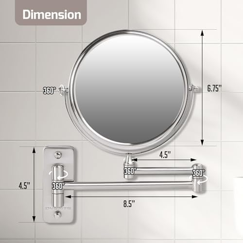 OVENTE 7 Inch Wall Mounted Makeup Mirror with Magnification