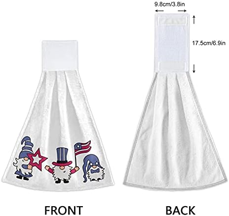Patriotic 4th of July American Gnomes Kitchen Hand Towels Set of 2