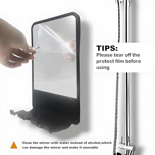 Infitrans - Fogless shower mirror with storage for grooming essentials