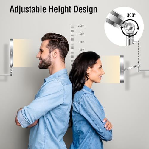 ubymet 360 rotation adjustable 10x large wall mounted makeup mirror