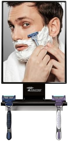 Fog-free Adjustable Shower Mirror with Squeegee Rust-Proof Crystal Clear