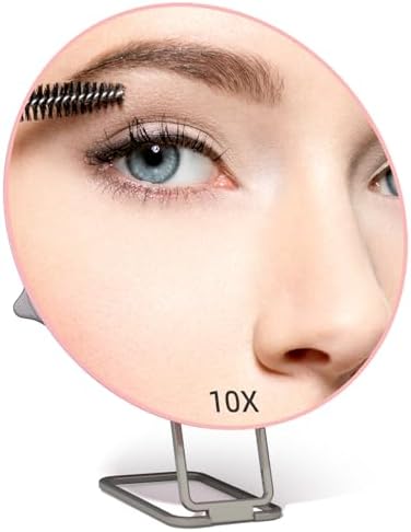 10x Magnifying Handheld Travel Mirror