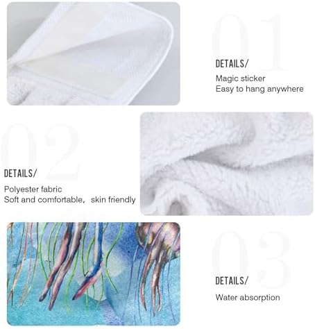 Watercolor Jellyfish Kitchen Hand Towels