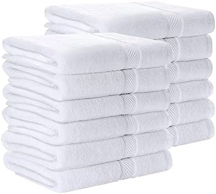 Perfect 12-Piece 100 Cotton Bath Towels Set for Home Travel