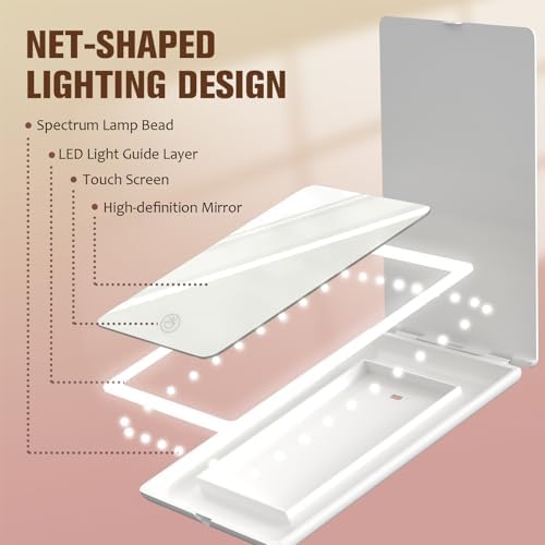 Versatile Travel Makeup Mirror with 3 Light Modes